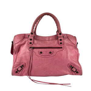 Balenciaga The City Leather Shoulder Bag Pink
